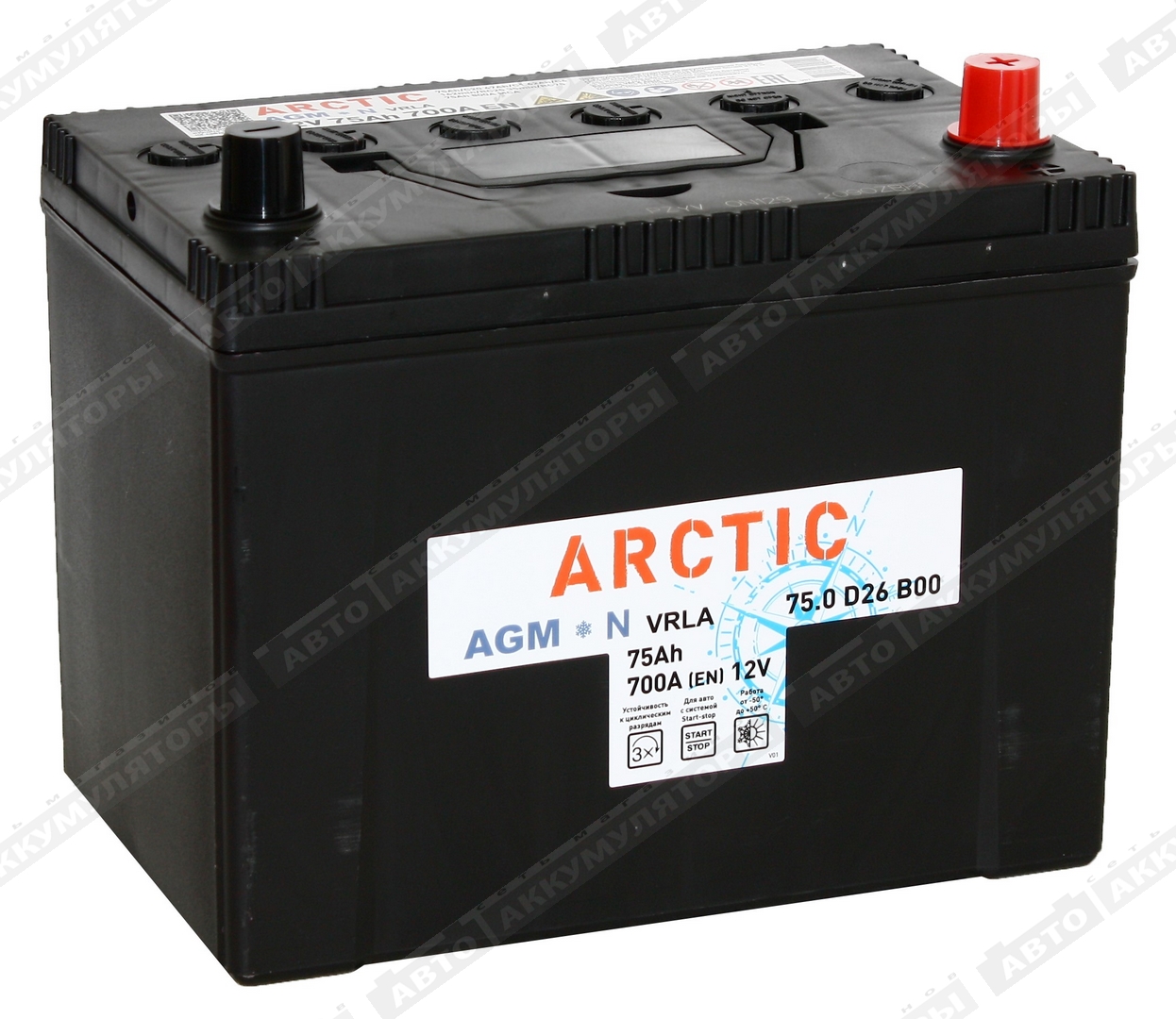АКБ Arctic 75 Ач о/п AGM 6СТ-75.0 VRLA D26 B00