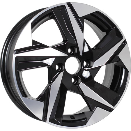 KDW KD1520 6x15 4*100 Et:46 Dia:60,1 Black_Front_Polished KDW KD1520 6x15 4*100 Et:46 Dia:60,1 Black_Front_Polished